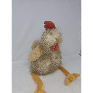 Mon Ami Shaggy Faux Fur Chicken Hen Plush Stuffed Animal Tan Brown 12 inch